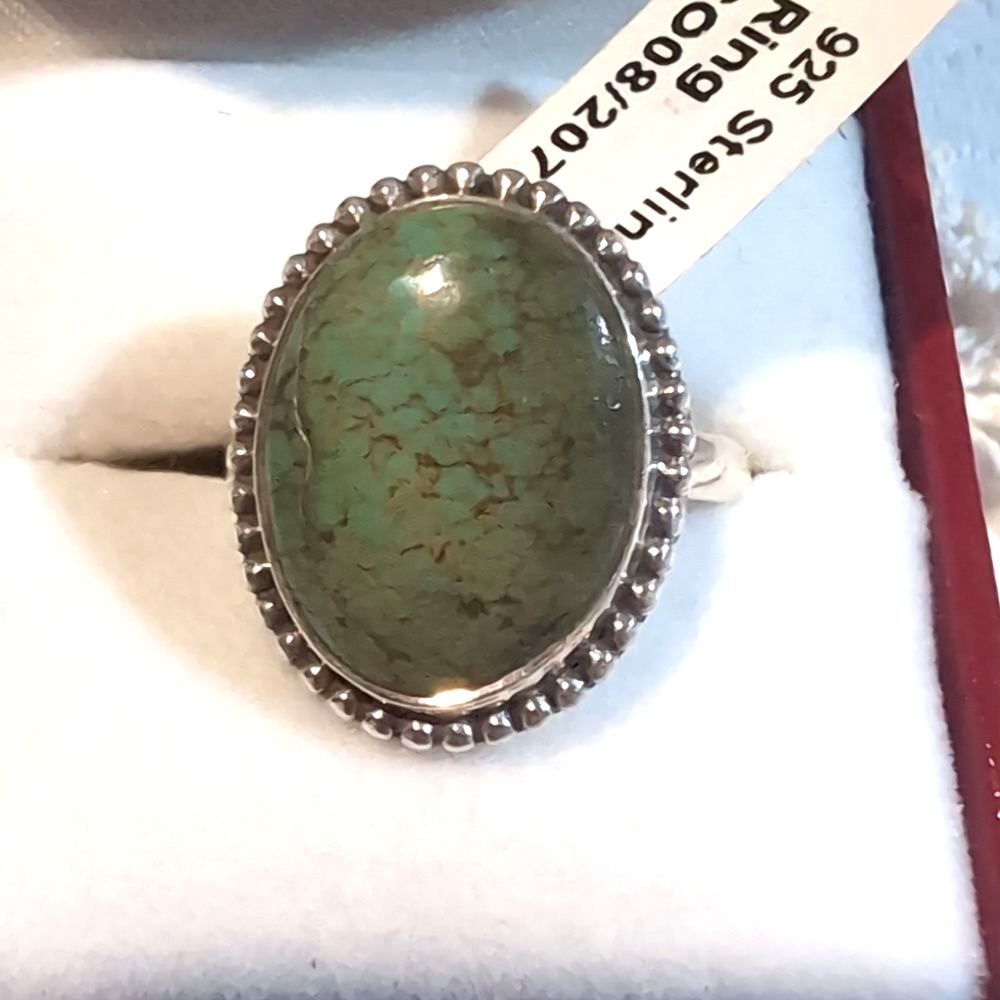 Tibetan Turquoise Ring Sterling Silver 925